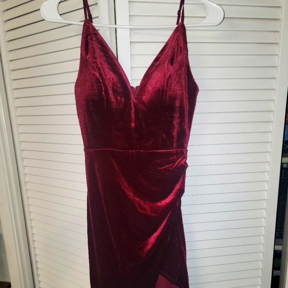 Beautiful ruby colored Homecoming dress